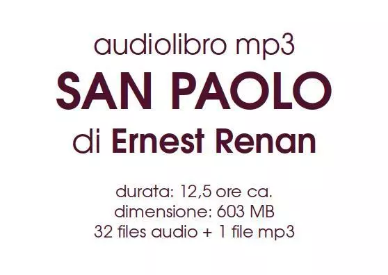 CD mp3 audiolibro SAN PAOLO Ernest Renan biografia agiografia audiobook storia