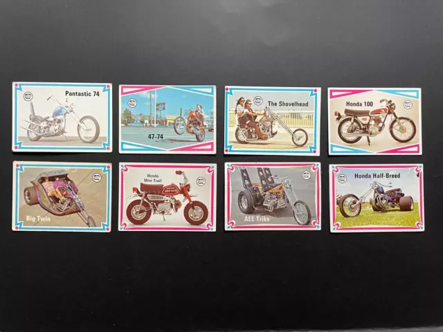 Scanlens Trading Cards Vintage Choppers & Hot Bikes Lot Of 8