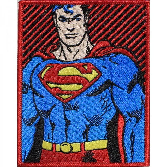 LARGE SUPERMAN PATCH 3.5" x 5" Logo Sew Ironed On Badge Embroidery