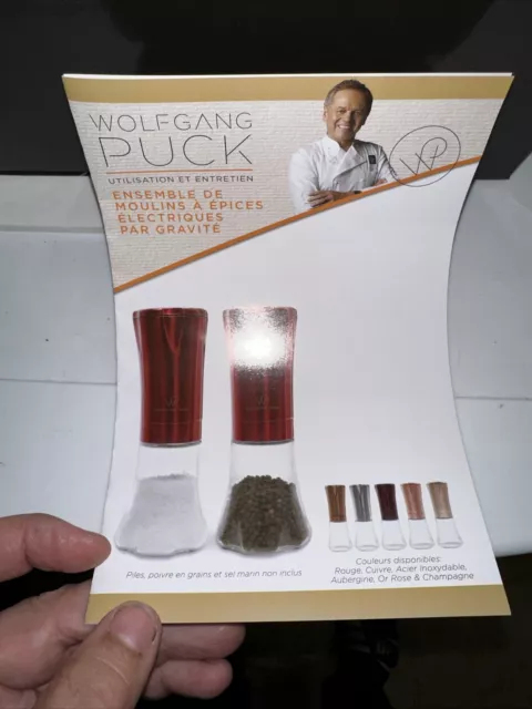WolfGang Puck Electric Dual Salt and Pepper &Gravity Spice Mill Never Used