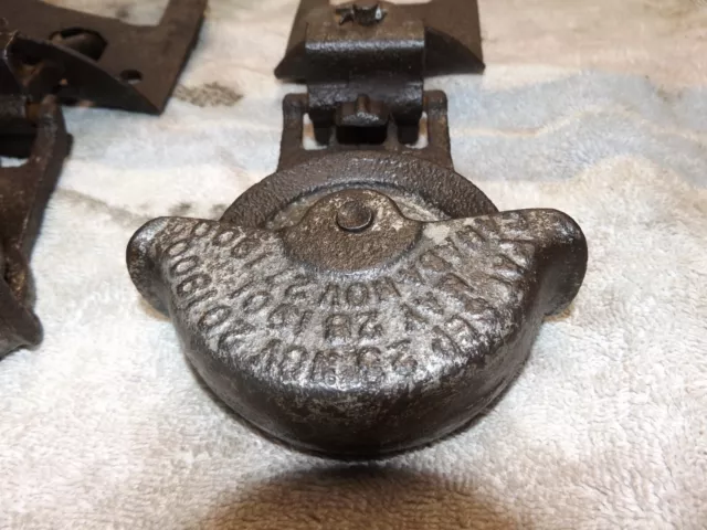 2 Myers Ashland Barn Door Rollers Brackets Cast Iron Farm Antique B 2