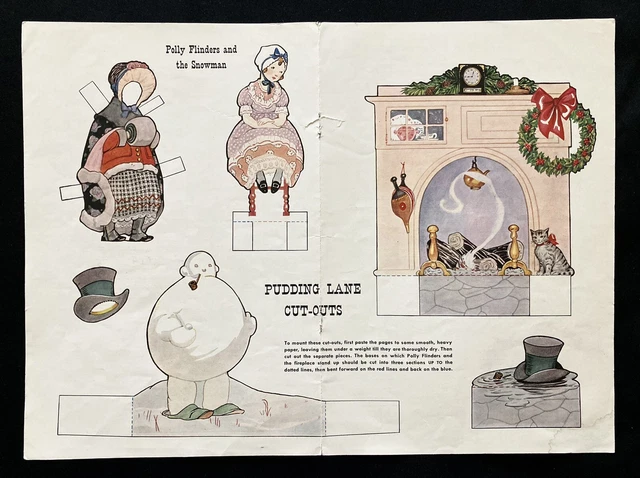 1956 POLLY FLINDERS And The Snowman Paper Doll Jack Jill Mag VTG 1956 POLLY FLINDERS And The Snowman Paper Doll Jack Jill Mag VTG