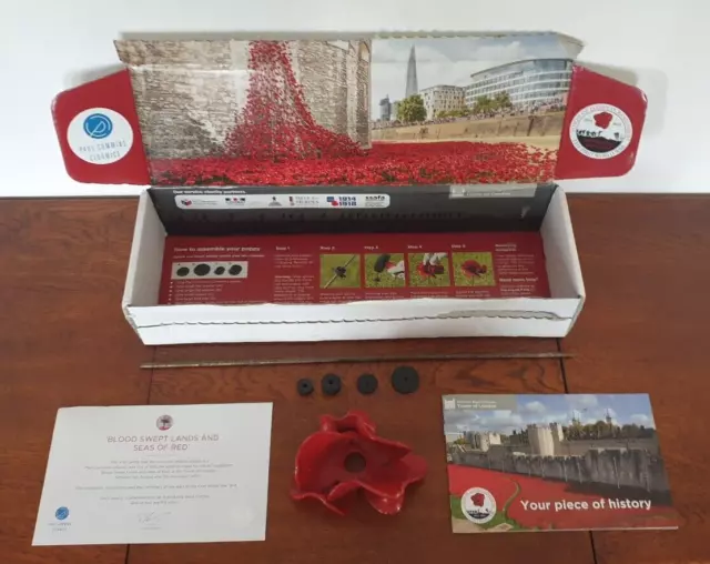 Paul Cummins Tower Of London Ceramic Poppy  With Certificate - Free  Delivery