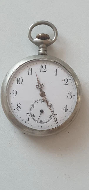 Montre Gousset Ancienne Chronomètre Mécanique - Argentée - Occasion Fonctionnelle
