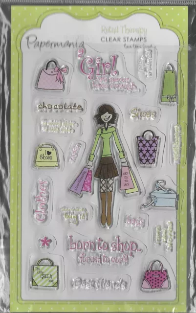 Papermania. Queen of Shopping Stamp Set. Stamping Cardmaking Scrapbooking Craft