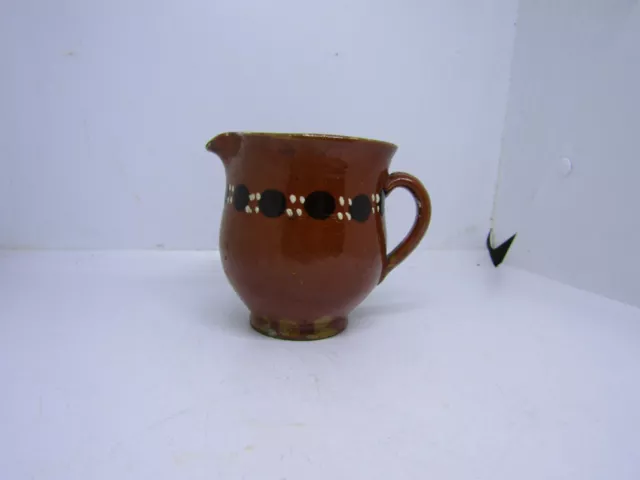 Antique Slipware Pottery milk jug - Cornish country kitchen decor