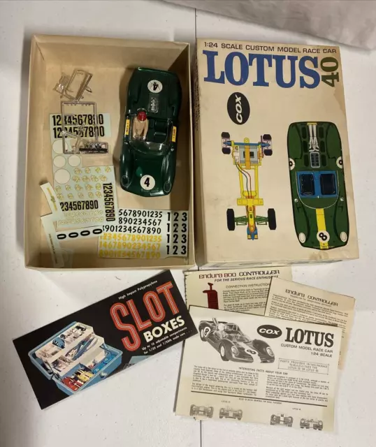 1965 COX LOTUS 40 1/24 Slot Car in Original Box / Instructions / Jim Clark