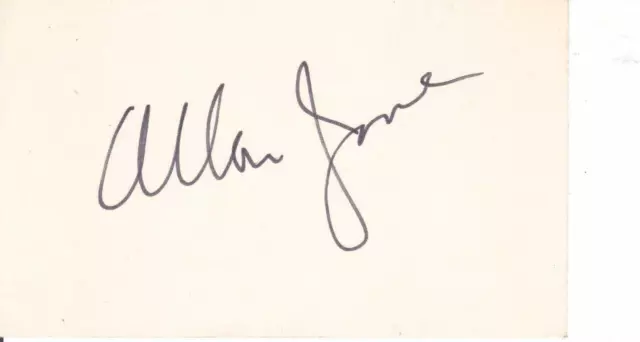 ALLAN JONES  Signed 3X5 Index Card Actor/Singer/Showboat COA