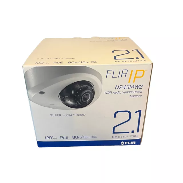 Flir Digimerge N243MW2 1080p WDR Audio Vandal Dome IP Camera, 2.8mm, 60ft NV Flir Digimerge N243MW2 1080p WDR Audio Vandal Dome IP Camera, 2.8mm, 60ft NV