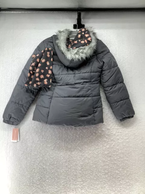 Jessica Simpson Grey Hooded Jacket Girls 10-12 Medium 3