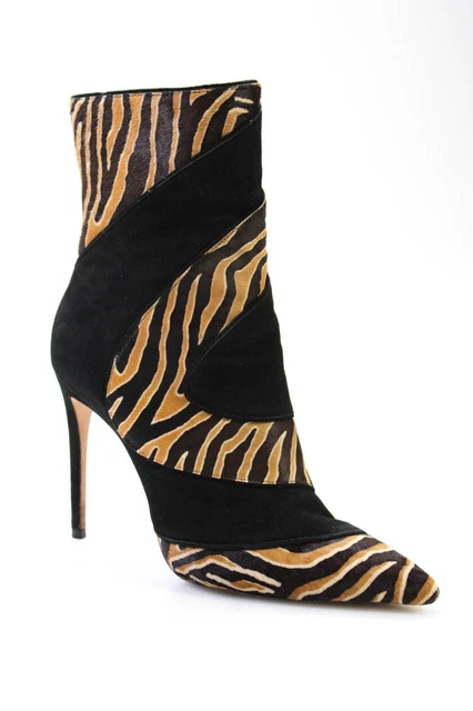 Alexandre Birman Womens Suede Pointed Toe Ankle Boots Black Brown Size 37 7