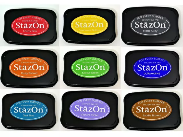 Tsukineko Stazon Ink Pad Solvent Based For Rubber Stamps Stamping Any Surface