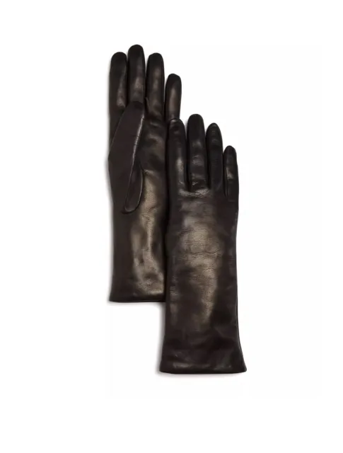 Portolano Cashmere-Lined Napa Leather Gloves Black 6.5