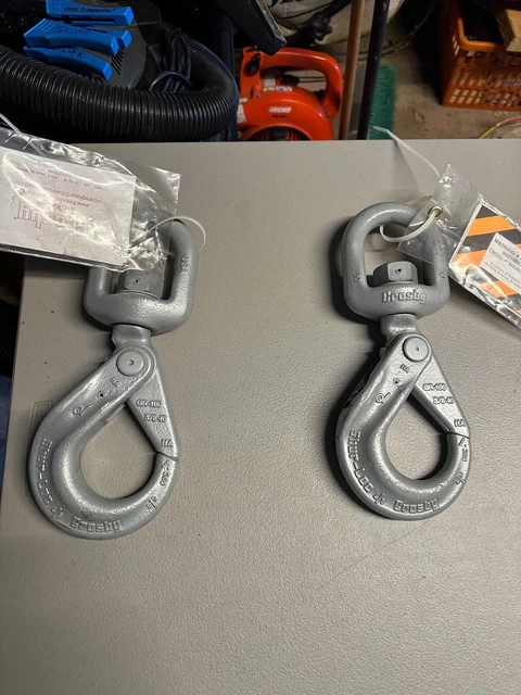 New Crosby  Shur-Lok 3/8" Self Locking Swivel Hook Grade 100
