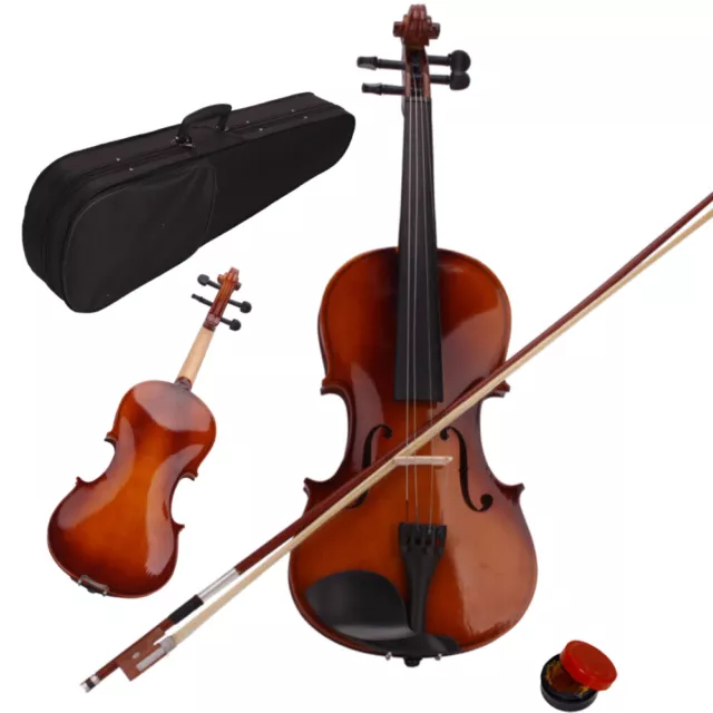 New 1/2 Size Natural Acoustic Violin with Case+ Bow + Rosin For 7-10 year Kids