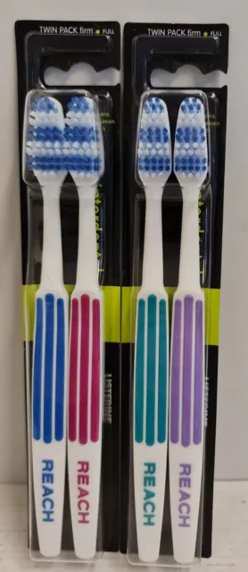 Listerine Reach Interdental Toothbrush Full FIRM Twin pack x 2 = 4 brushes