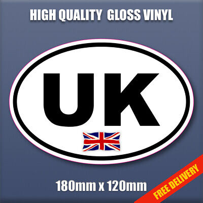 UK - Union Jack, Oval Self Adhesive Vinyl sticker, Camper, Car, Van, Lorry, S127