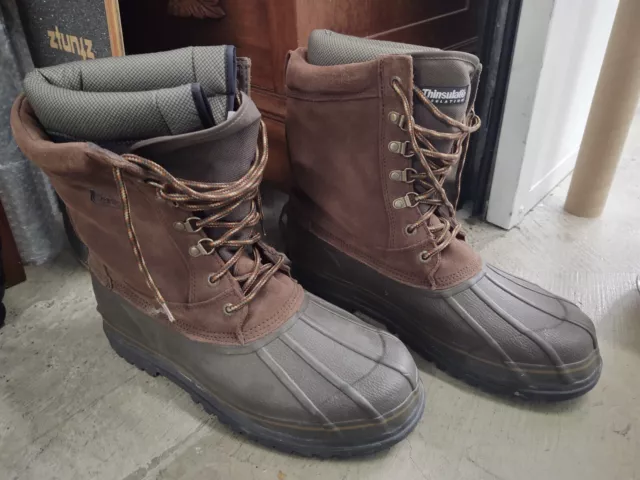 ROCKY THINSULATE WATERPROOF Insulated Leather & Rubber Boots Size 13 ...