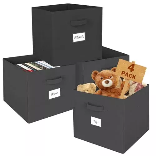 Paquete de 4 cubos de almacenamiento de 13 x 13 x 13 pulgadas, cubos de