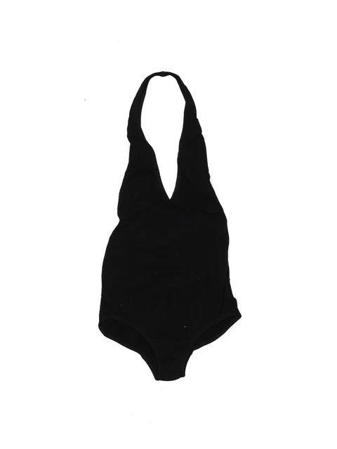 American Apparel Women Black Bodysuit XS