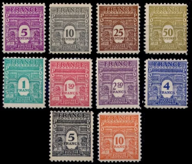 Série ARCS DE TRIOMPHE, Neufs ** = Cote 39 € / Lot Timbres France 620 à 629