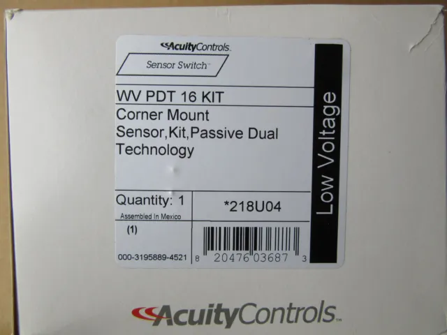 Acuity Controls WV PDT 16 Kit Corner Mount Sensor Kit Passive Dual Technology