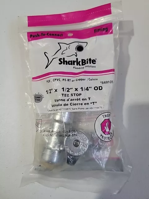 Sharkbite 1/2" x 1/2" x 1/4" OD Tee Stop