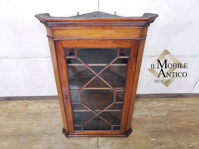 Angoliera In Mogano A Muro Integra E Originale Epoca 800' Ottimo Stato