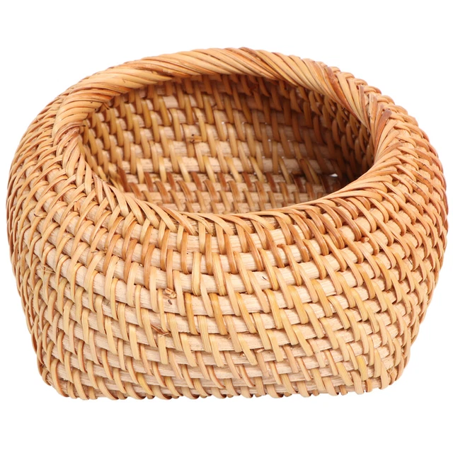 Corbeille à Pain En Poly Rotin – Tissée Main, Grande Taille, Marron | Rangement Cuisine, Fruits, Légumes, Snacks, Réutilisable