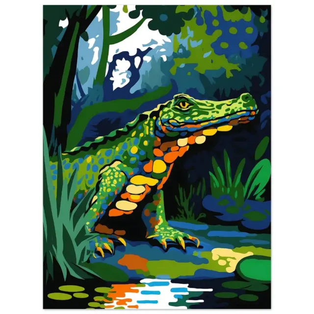 Alligator Wildlife Painting Art Print Poster