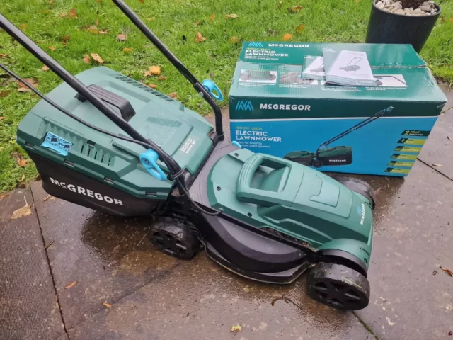 McGregor Rotary Electric Lawnmower - 8 Months Old With Box 1200w 32cm BARGAIN!