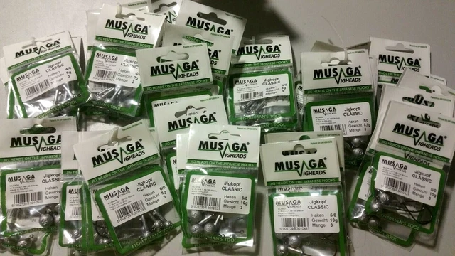 3 Stück Jighaken Classic Musaga Haken 4/0 , 5/0, 6/0  Gummifische im Shop
