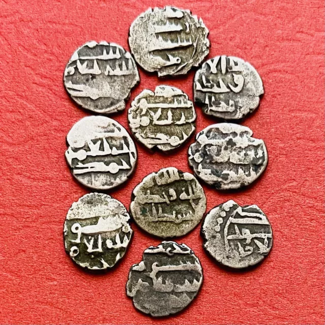 Silver Coins Lot, Islamic India 884-912 AD, Qandhari Dirham, Abd Allah Bin Umar