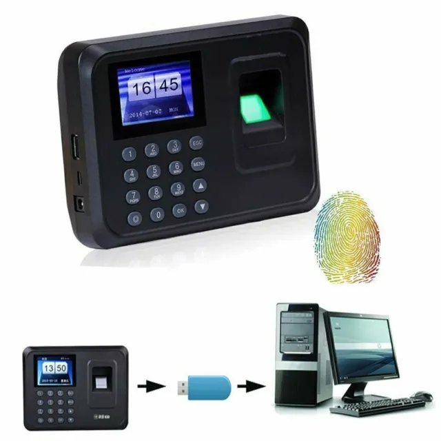 NEU Fingerprint Zeiterfassung Stechuhr Stempeluhr USB Fingerabdruck Scanner BE