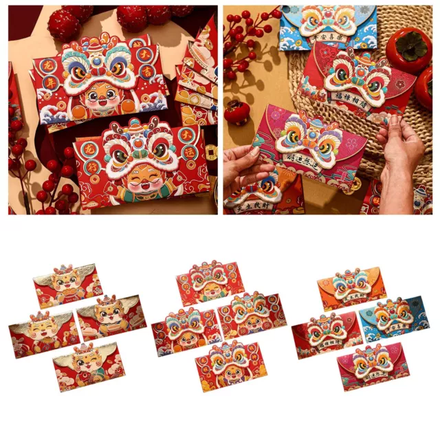 Giant Birthday Cards Chinese New Year Red Envelope 2024 Dragon 3 Styles For