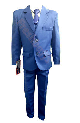 Boys Suit 2-16year 5 Piece Blue Proms First Communion Special Occassion