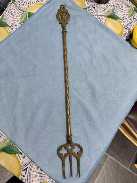 Vintage 19.5" Long Brass Toasting Fork Sir Walter Scott