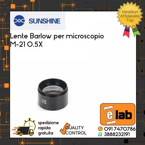 Lente Barlow M-21 Zoom 0.5X Sunshine Obiettivo Per Microscopio Riparazione