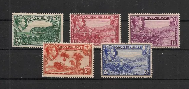 British Colonies Montserrat 1938 KGVI Part Set PERF 13 Mint Hinged