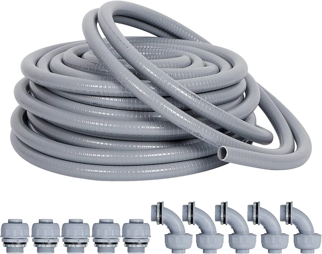 Kit de Conector Conducto Hermetico a Líquidos de 1/2 Pulgada 25 Pies Electrico