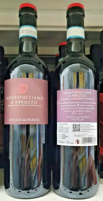 6 Bottiglie di Vino Rosso DOC Montepulciano D'Abruzzo 75cl 12.5% vol