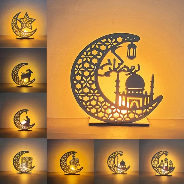 Szenen layout Requisiten DIY-Handwerk Eid Mubarak LED-Leuchten Ramadan Kareem