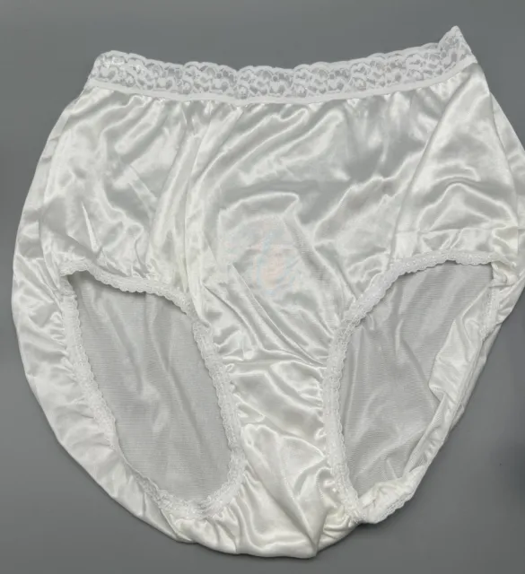 80S HANES NYLON GRANNY Panties Butter Soft Silky Stretch Band Sz 9 White Hi  Cut $26.44 - PicClick