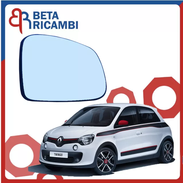 Vetro Specchietto Per Renault Twingo 2014> Piastra Specchio Destro Dx Termico