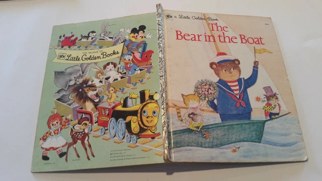 Little Golden Book THE BEAR IN THE BOAT #442 SYDNEY Ilse-Margret Vogel 1stGreen