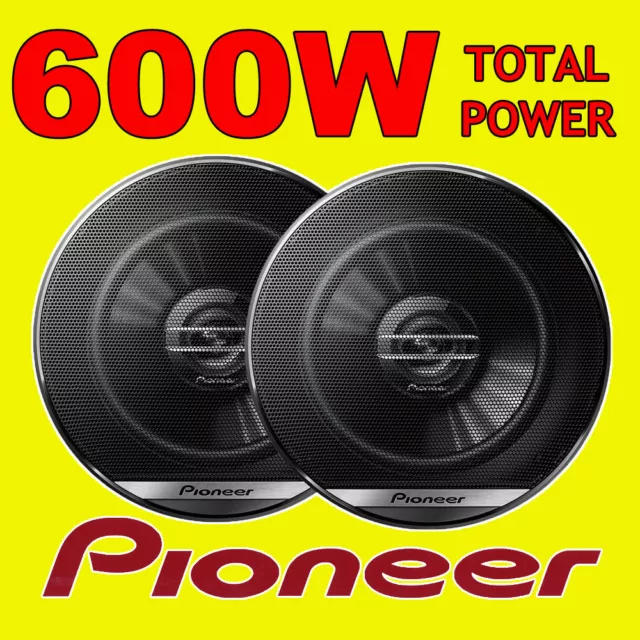 PIONEER 600W TOTAL 2-WAY 6.5 INCH 16.5cm CAR DOOR/SHELF COAXIAL SPEAKERS PAIR