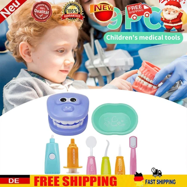 Tikhell 9-teiliges Zahnputzspiel f? Kinder, p?agogisches Dental-Szenenspielzeug,