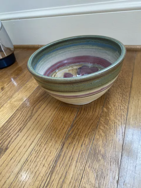 Vintage Beautiful Handmade 9” pottery bowl Mike Ferree North Carolina Potter.