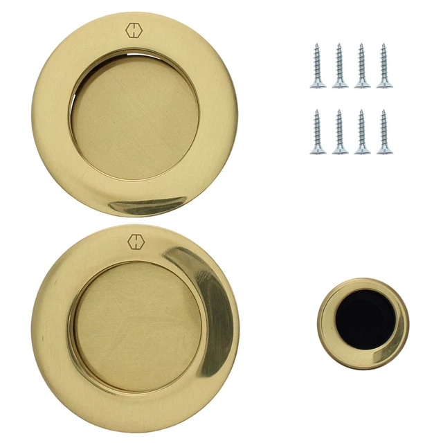 HOPPE Latón Schiebetür-set M471 Cáscara Oro 33-48 MM Perforación Ciego Redondo