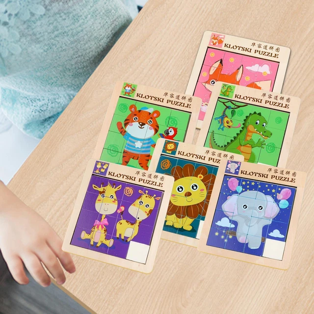 Cartoon Animal Jigsaw Puzzle Shape Matching Game Fine Motor Skill Number Slide